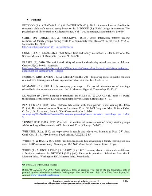 Visitor studies bibliography - European Association of Zoos and ...