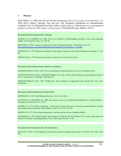 Visitor studies bibliography - European Association of Zoos and ...