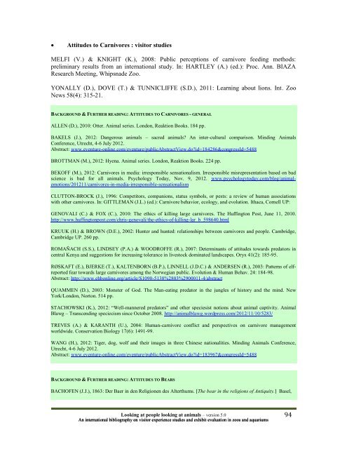 Visitor studies bibliography - European Association of Zoos and ...