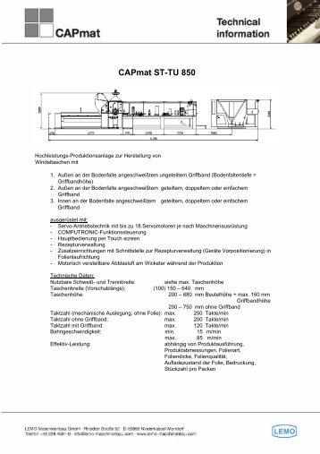 CAPmat ST-TU 850 - Lemo Maschinenbau GmbH