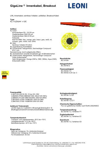 GigaLine ® Innenkabel, Breakout - fibreline - Shop