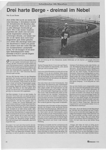 Bericht Spiridon zum AM 1993 - Schwäbischer Alb Marathon