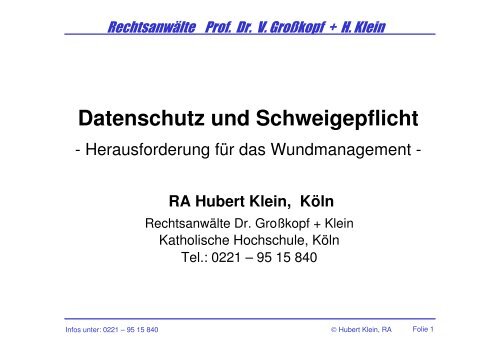 Datenschutz und Schweigepflicht