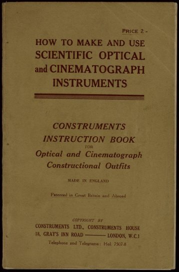 SCIENTIFIC OPTICAL and CINEMATOGRAPH INSTRUMENTS