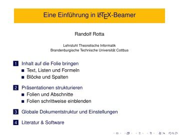 Eine Einführung in LaTeX-Beamer - studiy - Brandenburgische ...