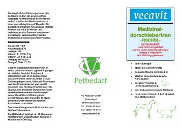 Produktinformation Dorschlebertran - VC Petbedarf