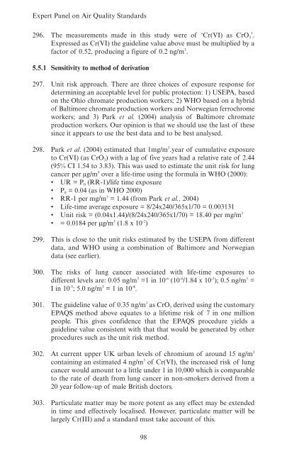 Guidelines for Metals and Metalloids in Ambient ... - ARCHIVE: Defra