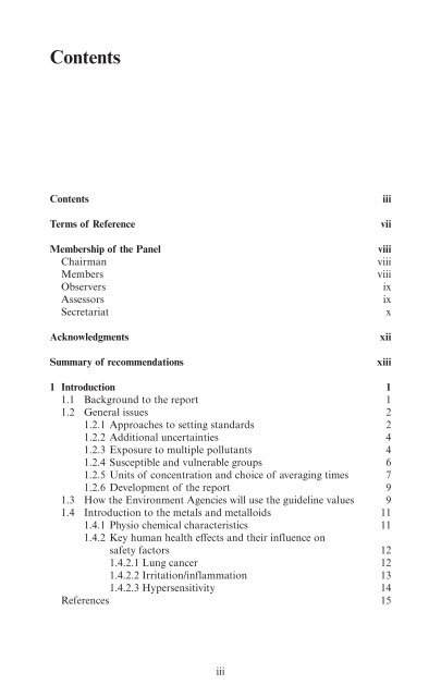 Guidelines for Metals and Metalloids in Ambient ... - ARCHIVE: Defra