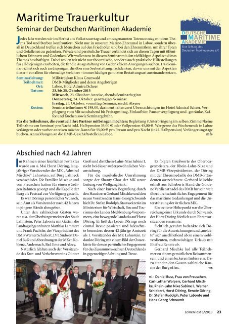 Auszug Ausgabe Juni 2013 - Deutscher Marinebund
