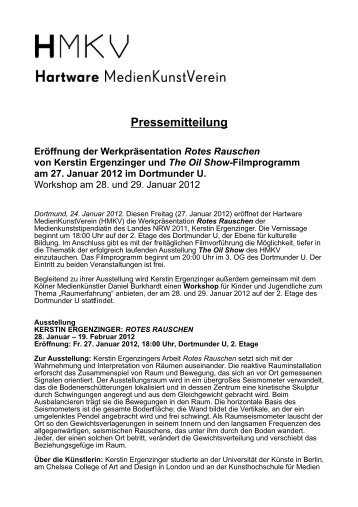 Pressemitteilung - Hartware MedienKunstVerein