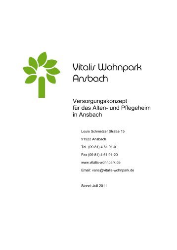 Versorgungskonzept - Vitalis Wohnpark