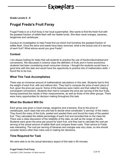 Frugal Freda's Fruit Foray