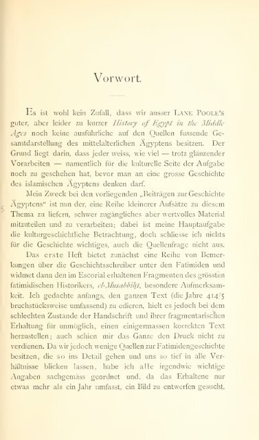 Beiträge zur Geschichte Ägyptens unter dem Islam