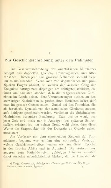 Beiträge zur Geschichte Ägyptens unter dem Islam