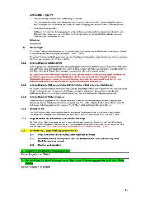 Kommentiertes Prüfschema