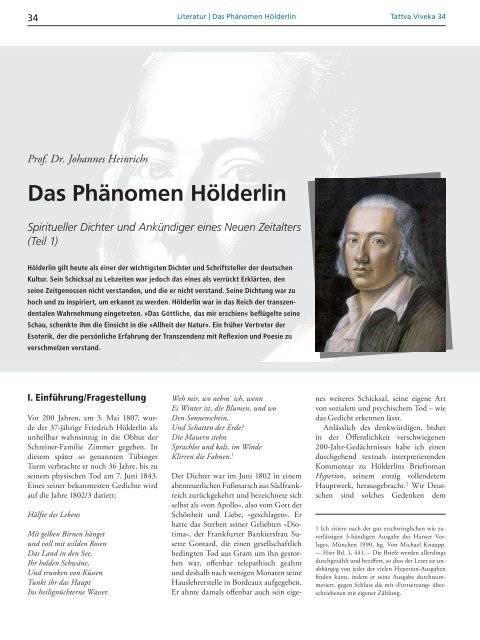 Das Phänomen Hölderlin - Johannes Heinrichs