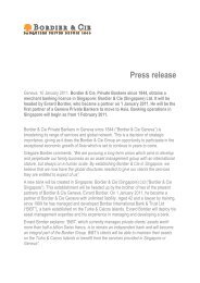 Press release - Bordier & Cie