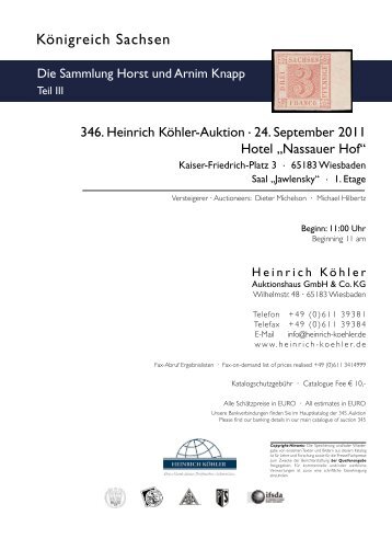 Königreich Sachsen - Heinrich Köhler