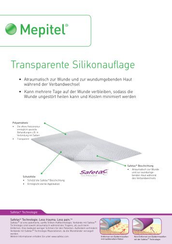 Transparente Silikonauflage - Mölnlycke Health Care