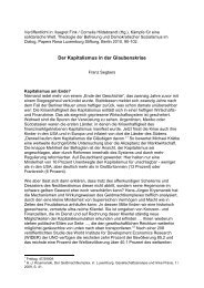 Kapitalismus in der Glaubenskrise - Prof. Dr. Franz Segbers