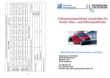 Fahrpersonalrechtliche Vorschriften für Kurier- Klein,- und ...