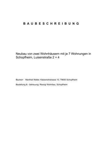 Neubau von zwei Wohnhäusern mit je 7 Wohnungen - Wohnen in ...