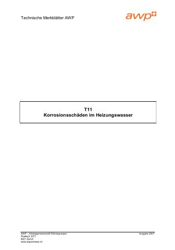 T11 Korrosionsschäden im Heizungswasser