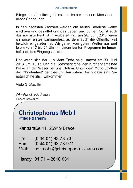 Juni 2013 - Christophorus-Haus