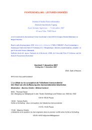fichte/schelling : lectures croisées - Bienvenue sur Europhilosophie!