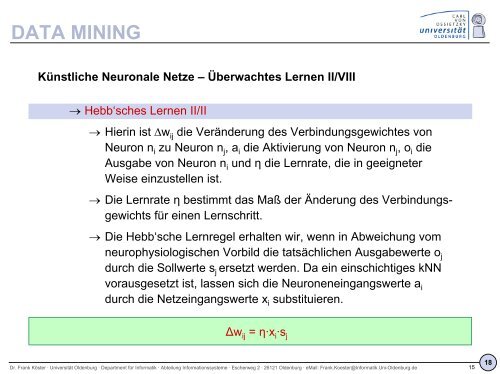 DWH-und-KDD--VL-18 - Informationssysteme - Universität Oldenburg