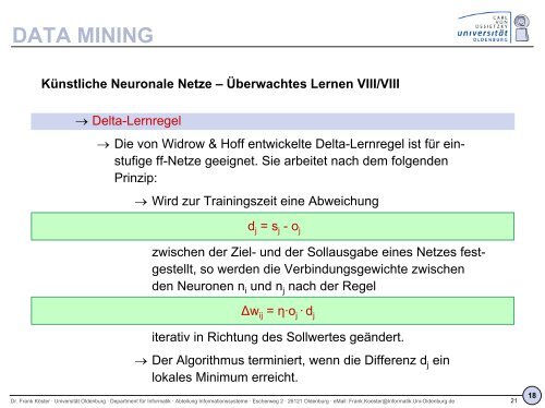 DWH-und-KDD--VL-18 - Informationssysteme - Universität Oldenburg