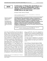 Confirmation of Thiobacillus denitrificans as a species of the genus ...