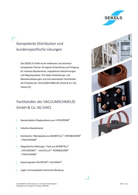 Kompetente Distribution und kundenspezifische ... - Sekels GmbH