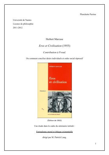 Eros et Civilisation (1955) - iFAC - Université de Nantes