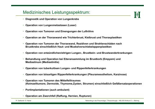 Networking in der Pneumologie / Thoraxchirurgie - Pneumologische ...