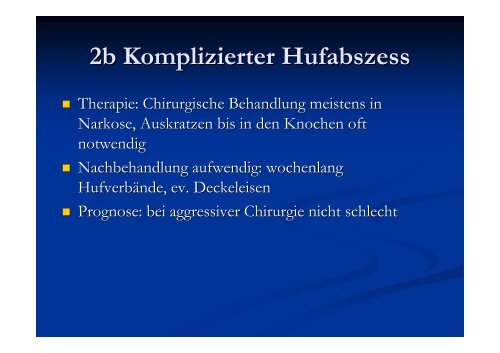 2. Lederhautentzündung wie Steingalle, Abszess...