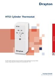 HTS3 Cylinder Thermostat Datasheet - Drayton Controls