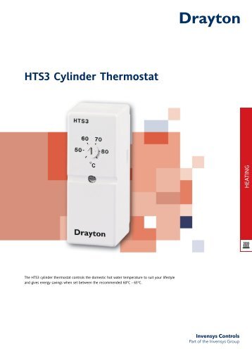 HTS3 Cylinder Thermostat Datasheet - Drayton Controls