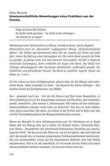 Dieter Warzecha, Unwissenschaftliche Bemerkungen eines ... - IGBK