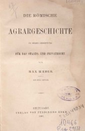 Die Römische Agrargeschichte / Max Weber
