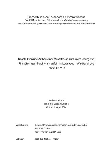 Brandenburgische Technische Universität Cottbus Konstruktion und ...