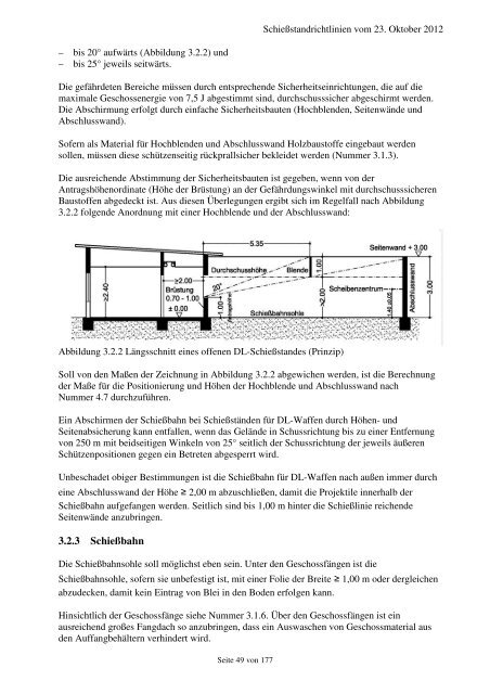 Auszug aus den Schießstandrichtlinien für Luftdruckwaffen ... - BSSB