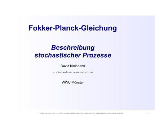 Fokker-Planck-Gleichung