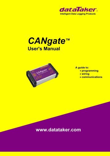 CANgate User's Manual - dataTaker