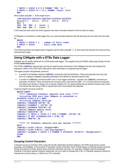 CANgate User's Manual - dataTaker