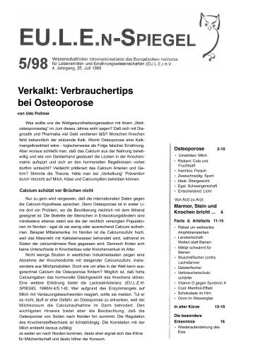 Verkalkt: Verbrauchertips bei Osteoporose - Europäisches Institut für ...