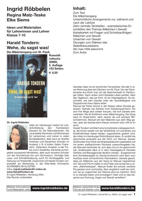 Wehe Du Sagst Was Harald Tondern