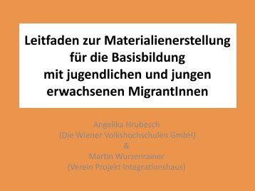 Hrubesch / Wurzenrainer: Online Leitfaden Linz - Zukunft-Basisbildung