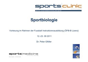 Vorlesung Sportbiologie - Sportsclinic Austria