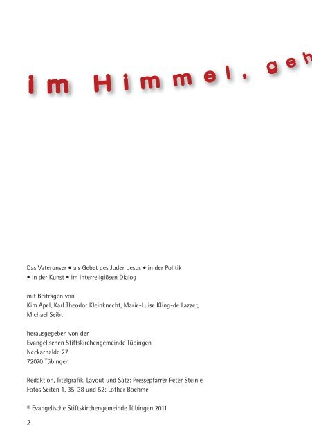 Vaterunser-Broschüre [PDF; 2 MB] - Evangelischer Kirchenbezirk ...